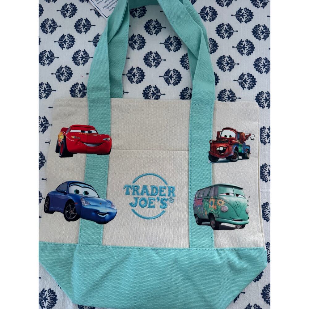 Disney Cars McQueen Custom Made Trader Joes Mini Tote One of a Kind